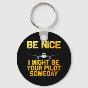 Funny Pilot Design For Men Women Aviation Aeroplan Key Ring