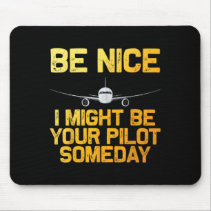 Funny Pilot Design For Men Women Aviation Aeroplan Mouse Pad