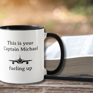 Funny Pilot Joke Captain Fuelling Up Personalised Mug