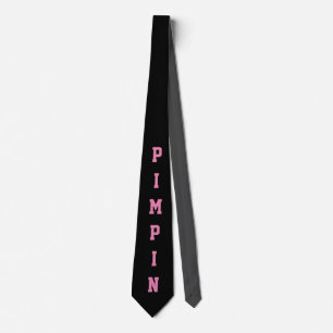 Funny Pimp Black Pink Novelty Tie