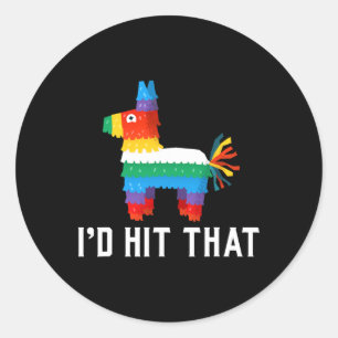 Funny Pinata Llama Alpaka Cinco De Mayo Men Classic Round Sticker