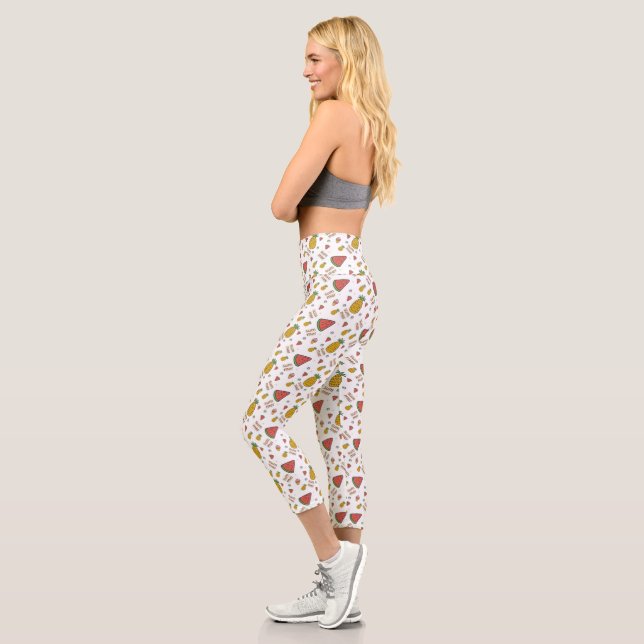 funny pineapple capri leggings (Left)