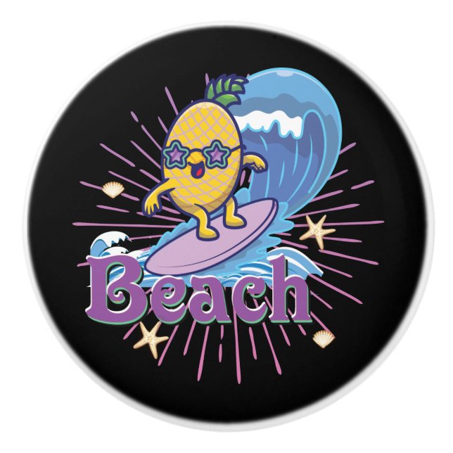 funny pineapple ceramic knob (Front)