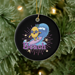 funny pineapple ceramic ornament