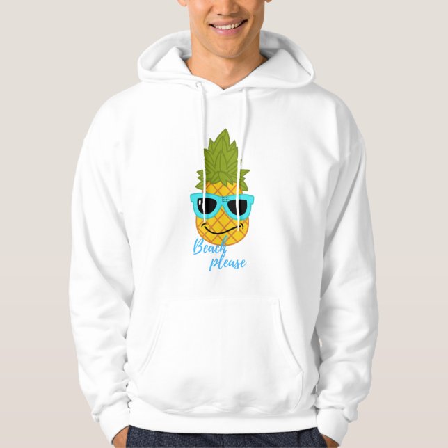 Funny Pineapple Chilling With Summer Sunglasses  Hoodie (Front)