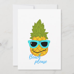 Funny Pineapple Chilling With Summer Sunglasses    Invitation