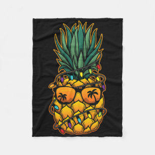 Funny Pineapple Christmas In July Women Men Fleece Blanket