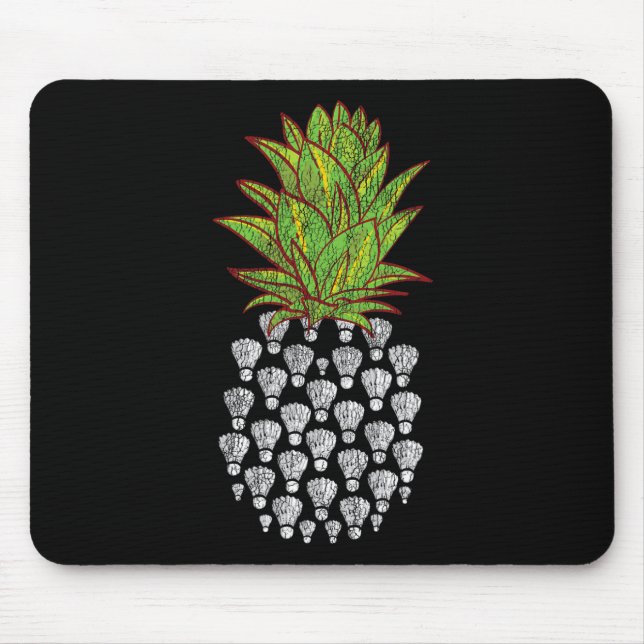 Funny Pineapple Distressed Design Badminton Sport  Mouse Pad (Front)