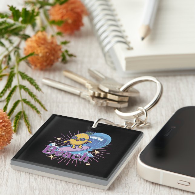 funny pineapple key ring (Front Right)