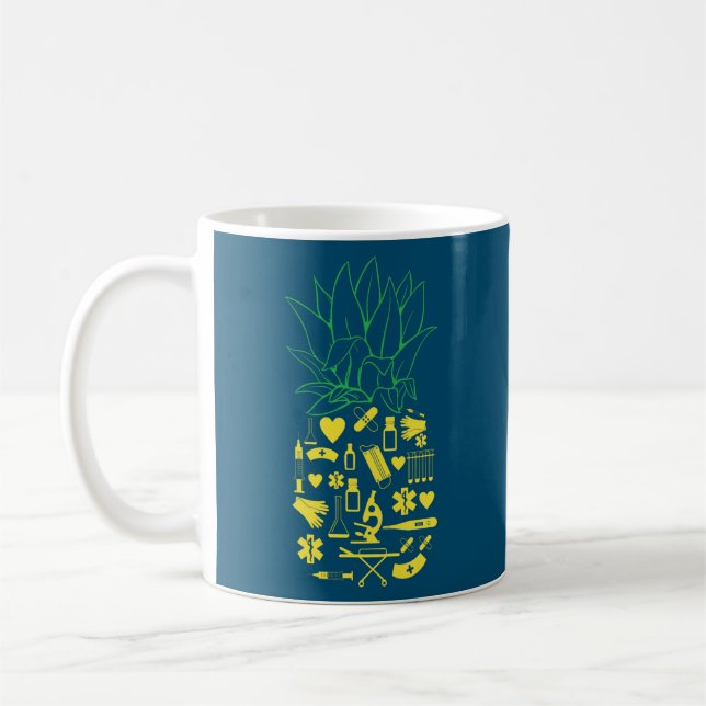 Funny Pineapple Pharmacist Pharmacy Squad Summer Coffee Mug (Left)