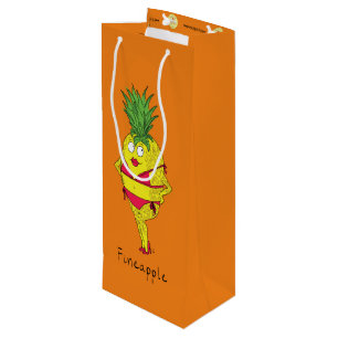 Funny Pineapple Pin-Up Girl Cartoon Wine Gift Bag