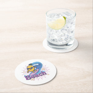 funny pineapple round paper coaster