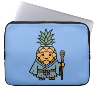 Funny Pineapple Sensei Master Samurai Illustration Laptop Sleeve