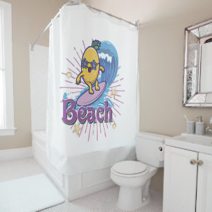 funny pineapple shower curtain