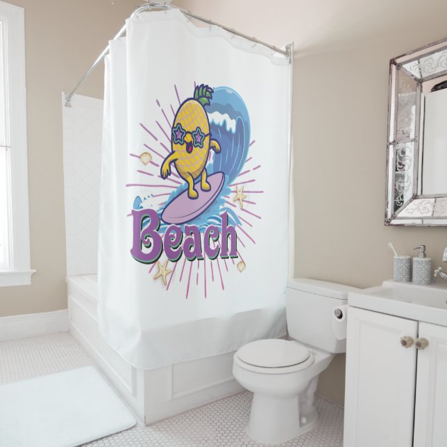 funny pineapple shower curtain (In Situ)