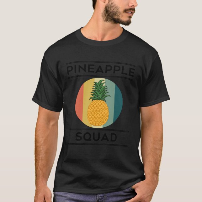Funny Pineapple Squad Ironic Team Fruits T-Shirt (Front)