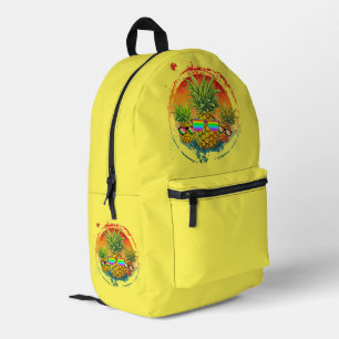 Funny Pineapple Summer Vibes Printed Backpack