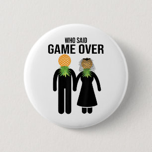 Funny Pineapple Swinger Gift Wedding Bride Groom M 6 Cm Round Badge