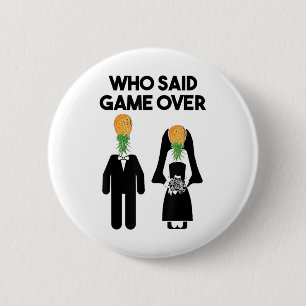 Funny Pineapple Swinger Gift Wedding Bride Groom M 6 Cm Round Badge