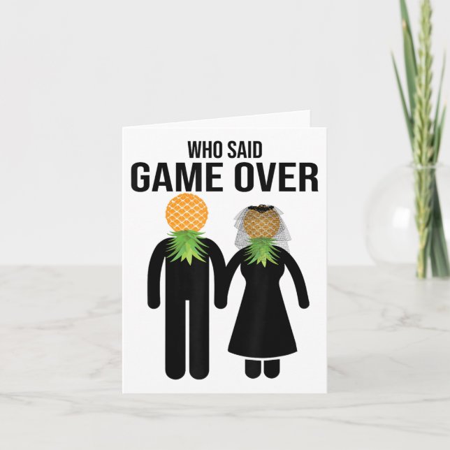 Funny Pineapple Swinger Gift Wedding Bride Groom M Card (Front)