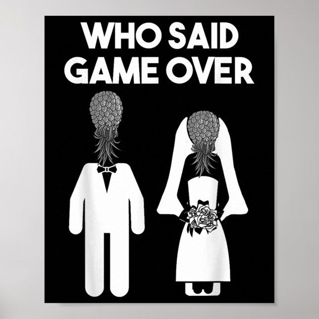 Funny Pineapple Swinger Gift Wedding Bride Groom M Poster (Front)