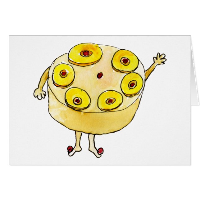 Funny Pineapple Upside Down Cake Quirky Cute Art (Front Horizontal)
