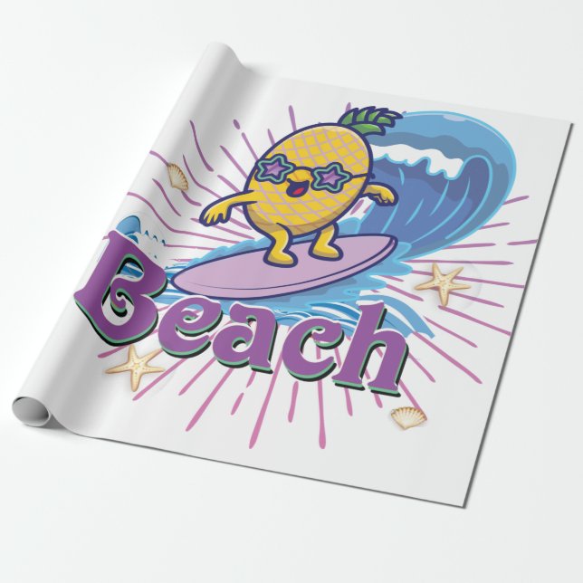 funny pineapple wrapping paper (Unrolled)