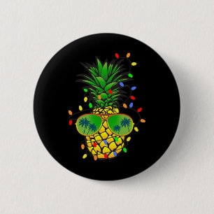 Funny Pineapple Xmas Tree Summer Christmas In July 6 Cm Round Badge