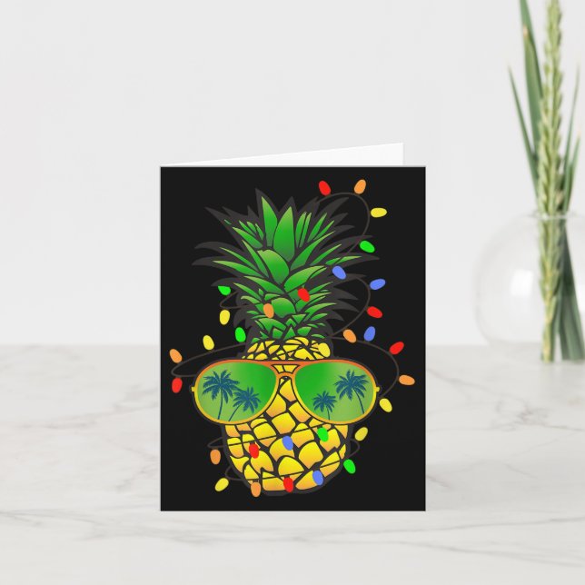 Funny Pineapple Xmas Tree Summer Christmas In July Card (Front)