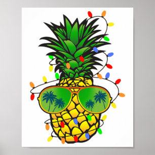Funny Pineapple Xmas Tree Summer Christmas In July Poster