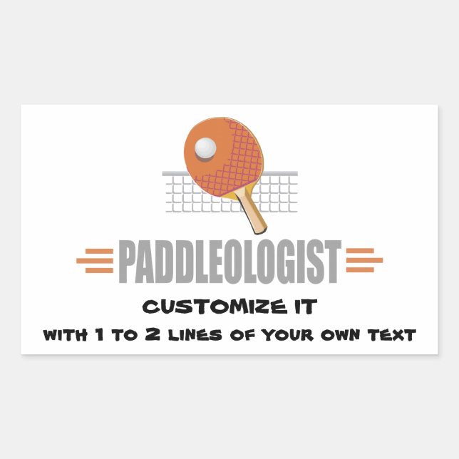 Funny Ping Pong Rectangular Sticker (Front)