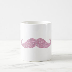 Funny Pink Bling Moustache Coffee Mug