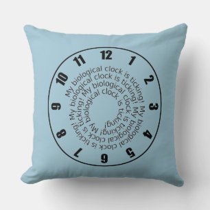 Funny Pink Blue Biological Clock is Ticking Pillow
