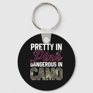 Funny Pink Camo Hunting Graphic Women Deer Buck Hu Key Ring