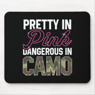 Funny Pink Camo Hunting Graphic Women Deer Buck Hu Mouse Pad
