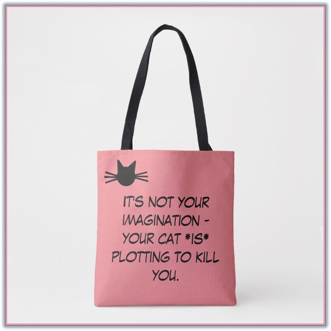 Funny Pink Cat MemeTote Bag (Creator Uploaded)