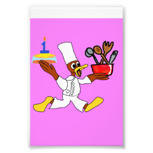 Funny Pink Chef Ducky Kazoo Photo Enlargement Print