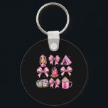 Funny Pink Coquette Bow Camping Girls Outdoor Camp Key Ring<br><div class="desc">Funny Pink Coquette Bow Camping Girls Outdoor Camper Women</div>