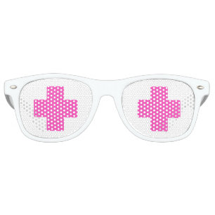 Funny pink cross nurse costume party shades