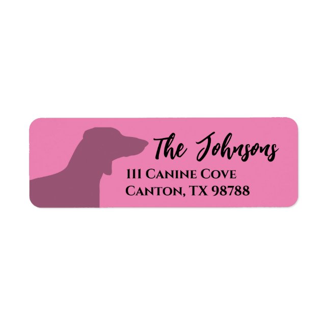Funny Pink Dachshund Dog Address Return Address Label (Front)