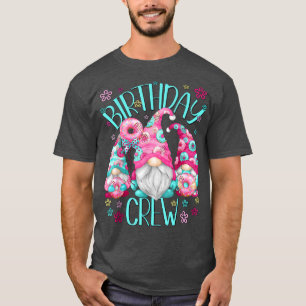 Funny Pink Donut Party Gnome Squad For Family Birt T-Shirt
