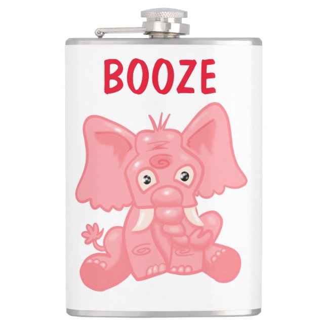 Funny Pink Elephant Flask (Front)