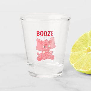Funny Pink Elephant Shot Glass