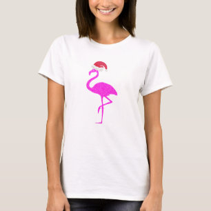 Funny pink flamingo Santa Hat Christmas Chrismukka T-Shirt