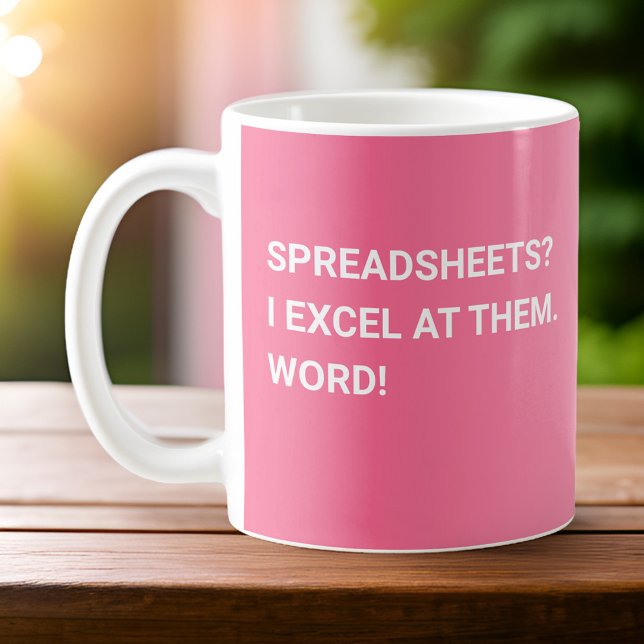 Funny Pink Gradient Spreadsheet   Coffee Mug (Creator Uploaded)