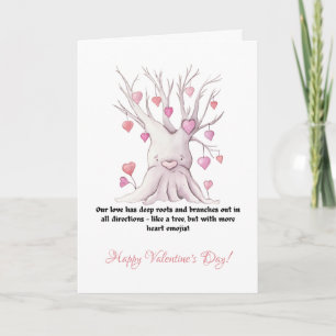 Funny Pink Heart Love Valentines Day Quote Note Card