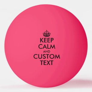 Funny pink Keep Calm ping pong table tennis balls