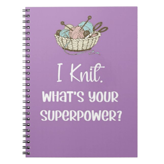 Funny Pink Knitting Gifts For Knitters For Her Notebook (Front)