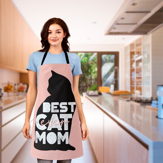 Funny Pink Mother's Day Best Cat Mum Ever Apron (Creator Uploaded)
