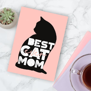 Funny Pink Mother's Day Best Cat Mum Ever Holiday Card